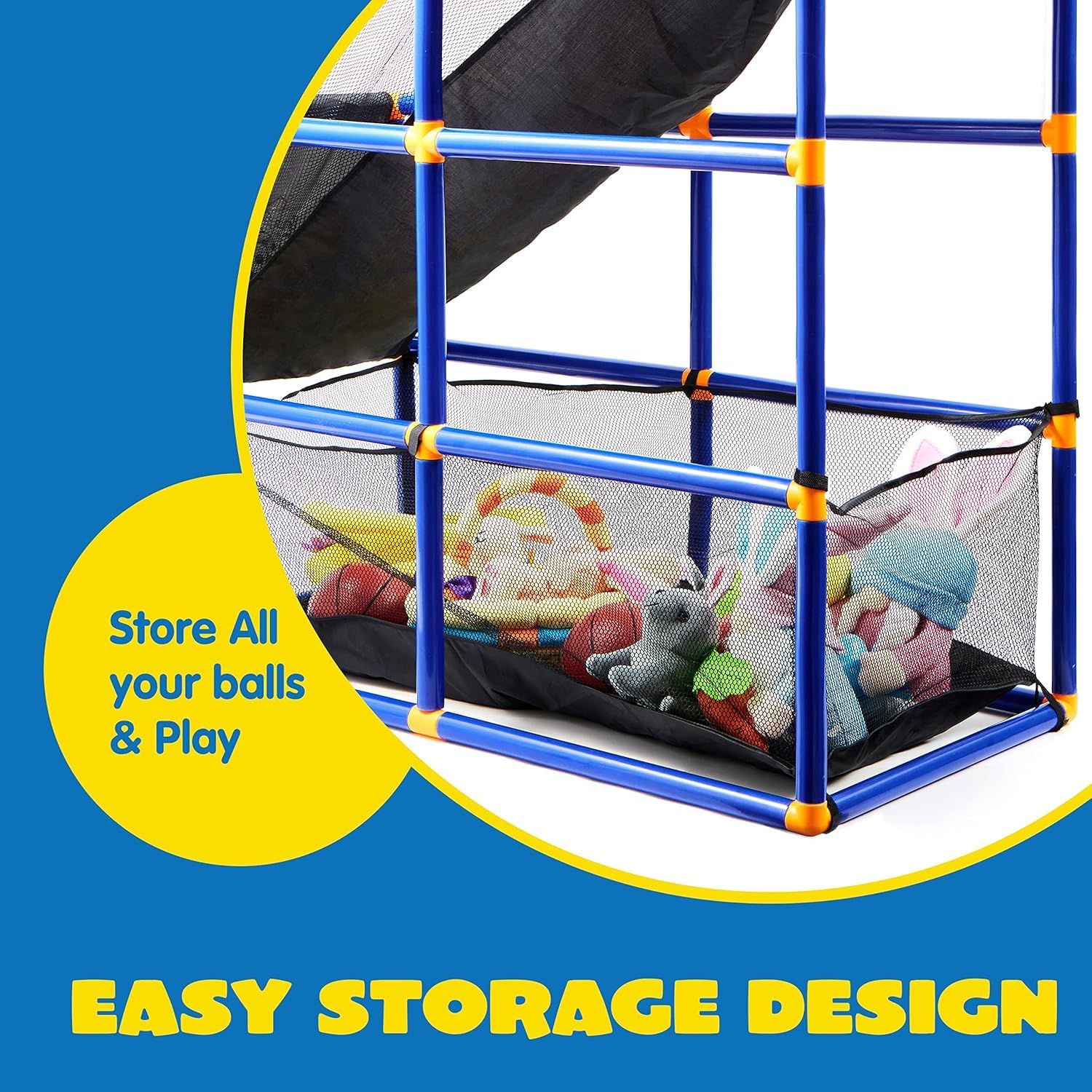 JOYIN indoor-outdoor setup fits basements, garages, yards, and playrooms.