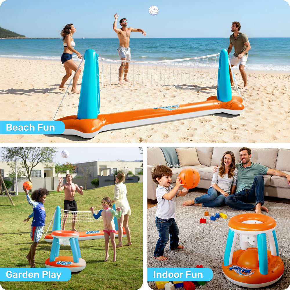 JOYIN inflatable basketball ball for lively pool games and shots
