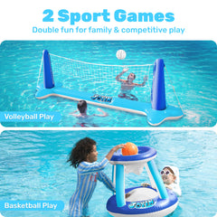 JOYIN inflatable basketball hoop ready for poolside shoots and games.