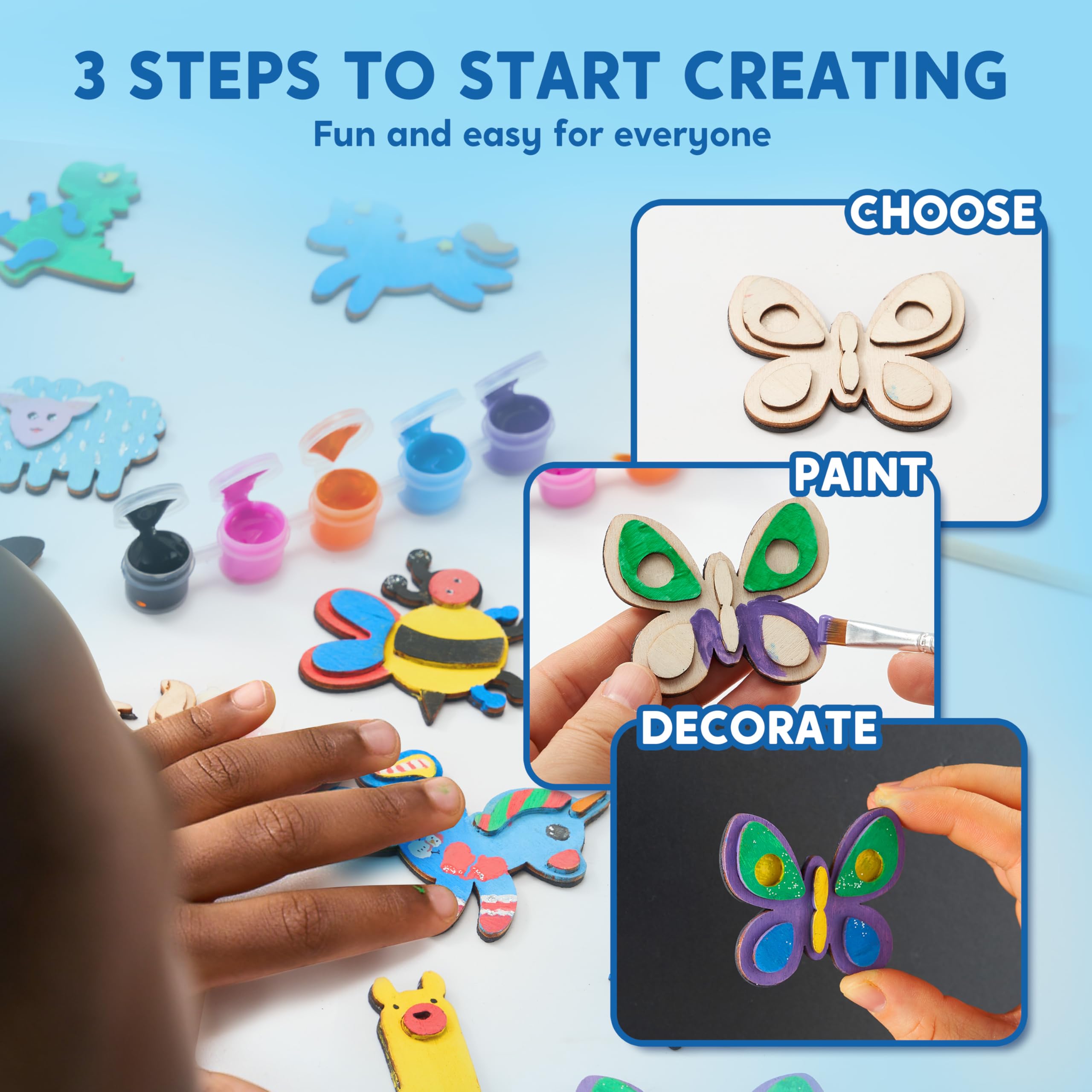 JOYIN instruction sheet; clear steps for DIY magnet art