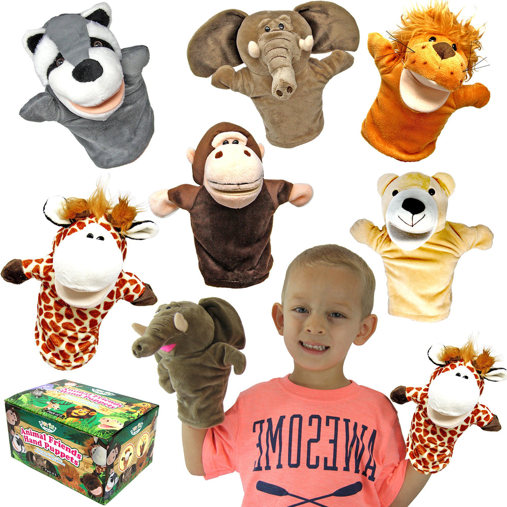 JOYIN 6-pcs hand puppets pack for classroom and home.