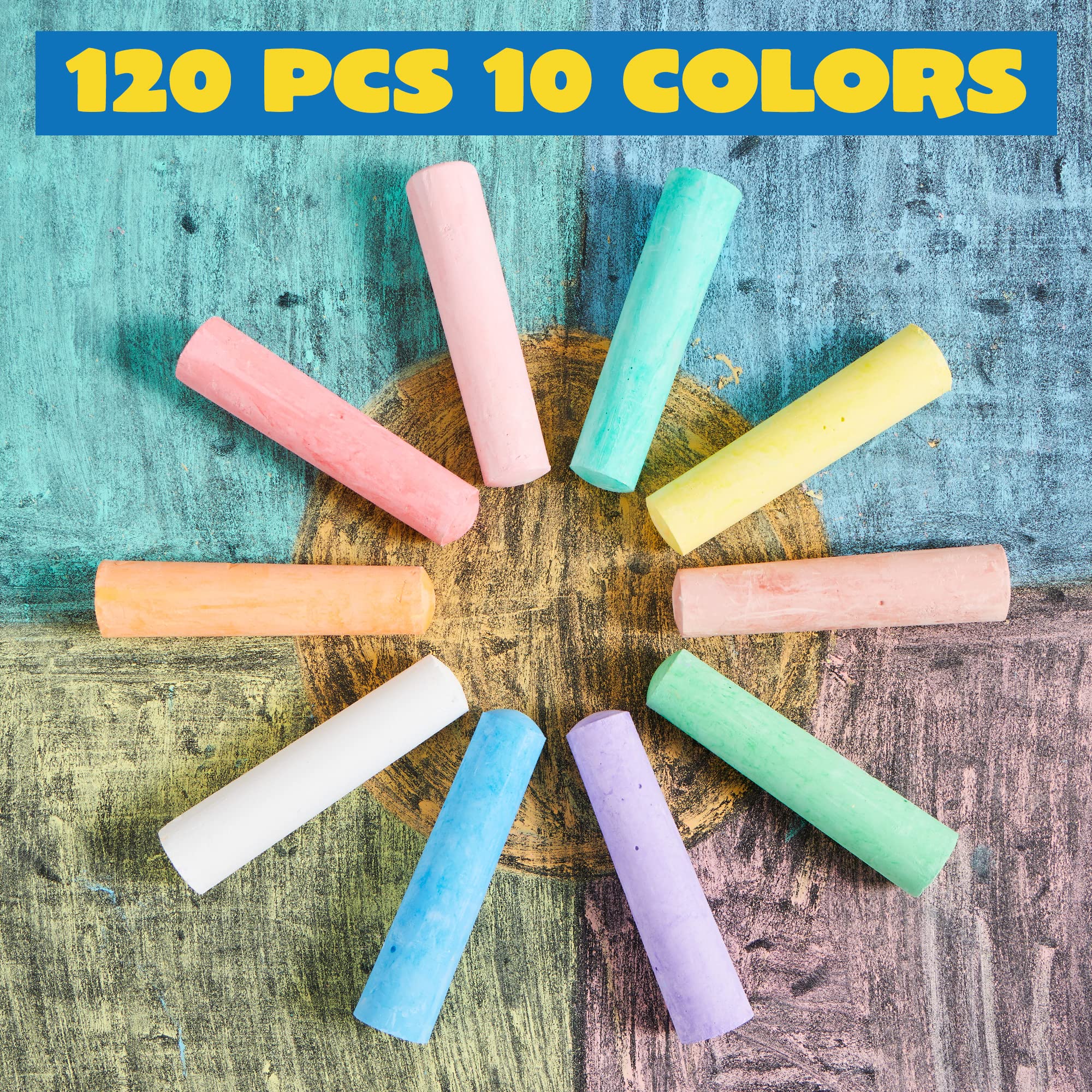 JOYIN jumbo chalk sticks display with large, easy-to-hold pieces.