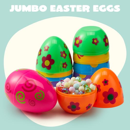 JOYIN jumbo Easter eggs with detailed patterns enhance decor