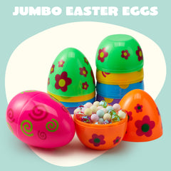 JOYIN jumbo Easter eggs with detailed patterns enhance decor