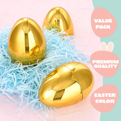 JOYIN jumbo metallic plastic Easter egg decor for baskets and outdoor hunts.