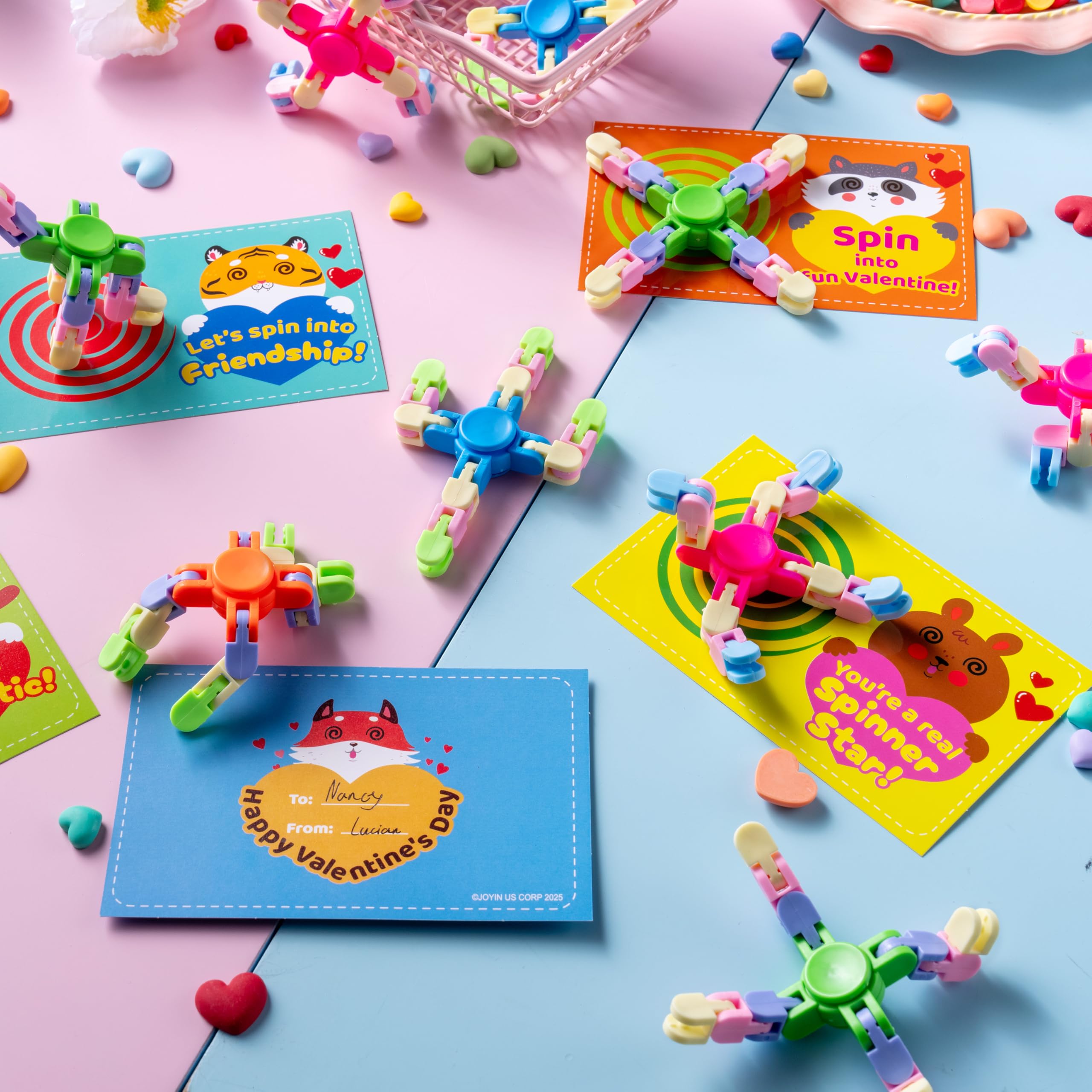JOYIN kids valentines gift ideas featuring spinners and cards
