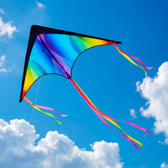JOYIN large delta kite gradient rainbow people flying together outdoors