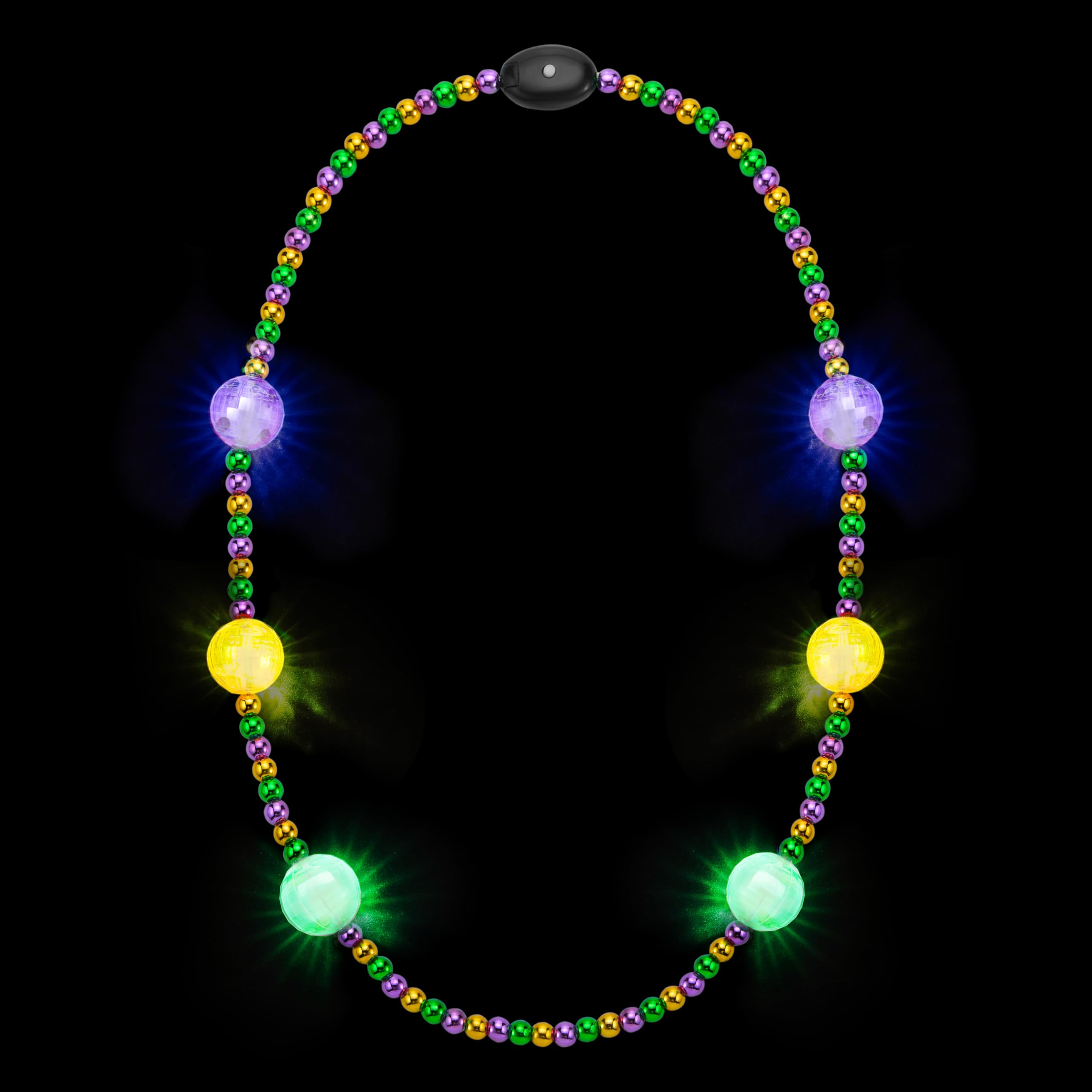 JOYIN LED Mardi Gras necklace 41in decorative party decor to enhance outfits