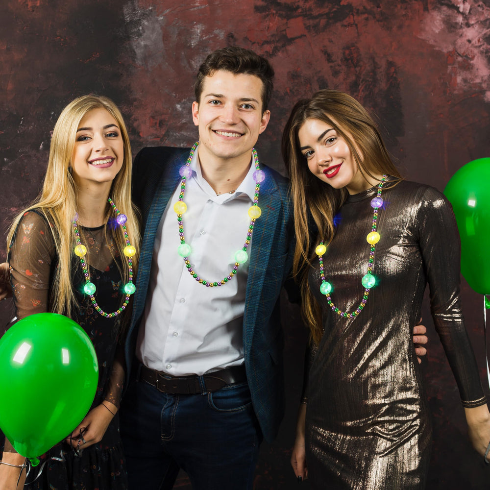 JOYIN LED Mardi Gras necklace 41in lightweight design for comfortable all-day wear