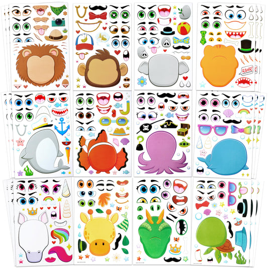 JOYIN lion face stickers for kids' crafts and party decor.