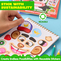 JOYIN Make-a-Face Safari sticker sheets for reusable fun