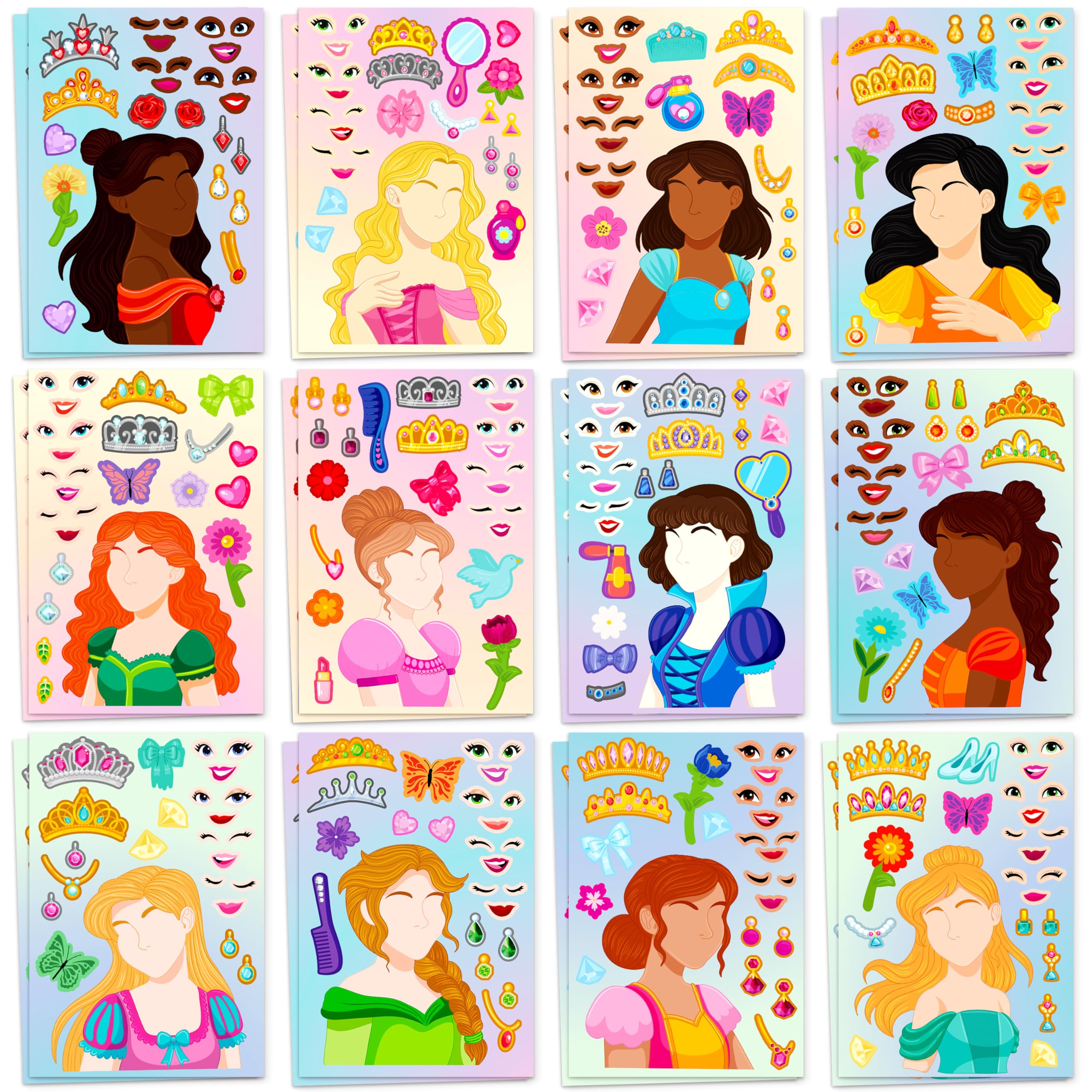 JOYIN Make-a-Face stickers for princess party decor and playful crafts.