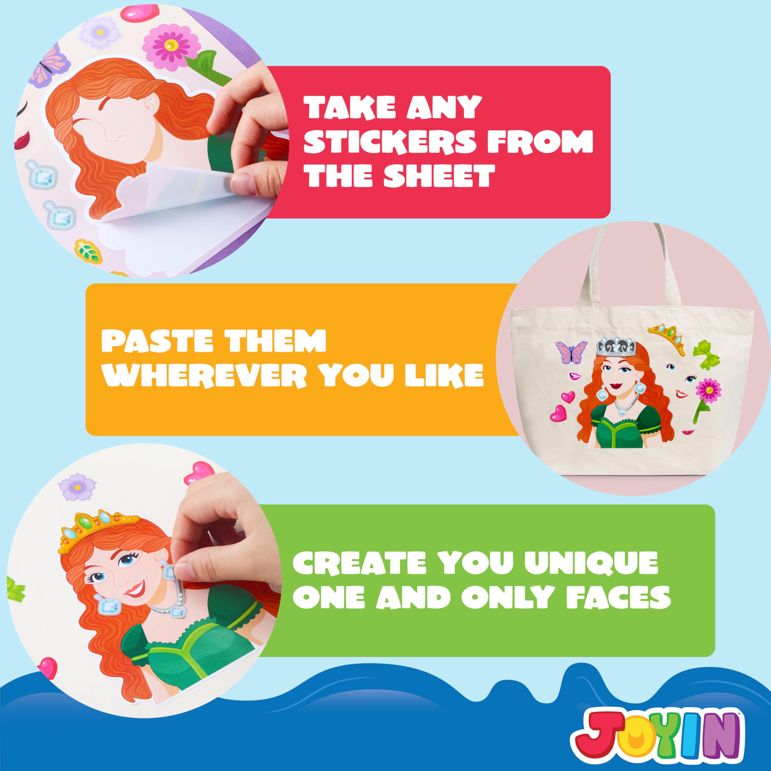JOYIN Make-a-Face stickers eyebrow designs add character to crafts.