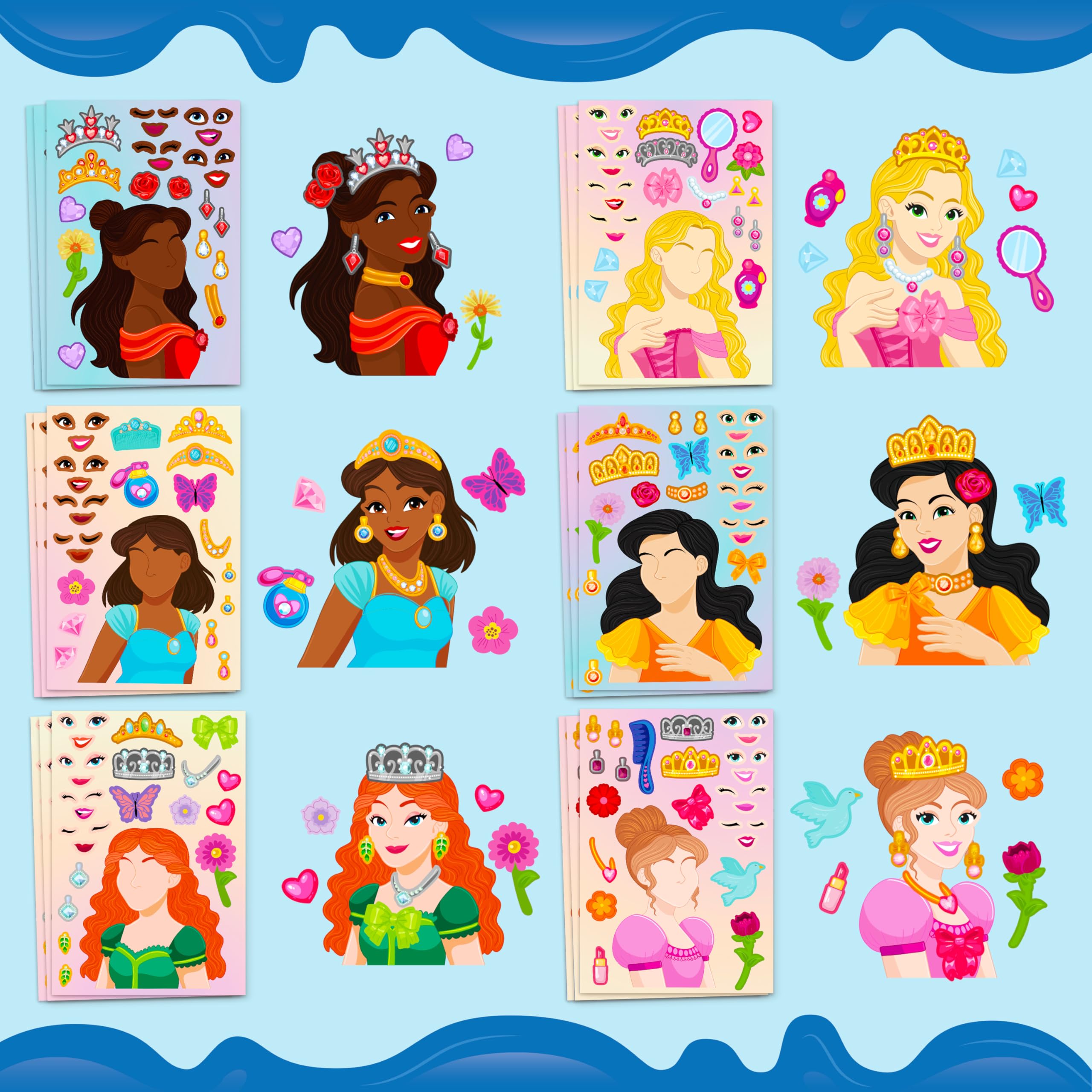 JOYIN Make-a-Face stickers mix-and-match sheets encourage collaborative creativity.