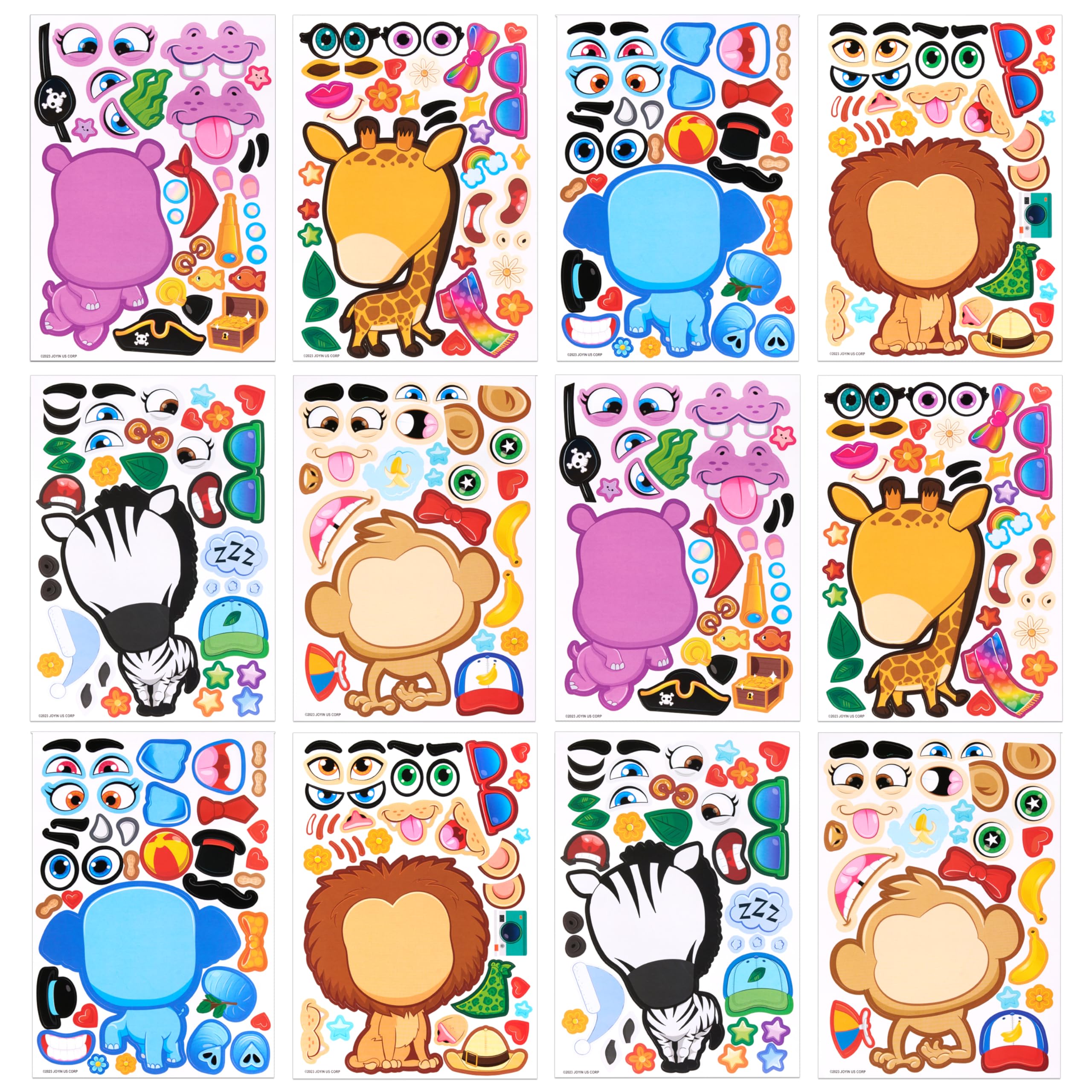 JOYIN Make a Face Stickers Safari Monkey design for imaginative play and party favors.