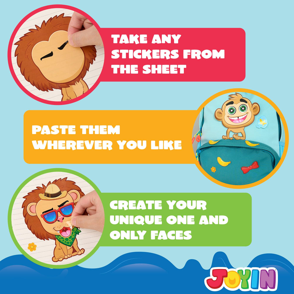 JOYIN Make a Face Stickers Safari Zebra design for bold facial art and party bags.