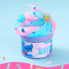 JOYIN Manta Ray Slime stretched to demonstrate durable, stretchy play