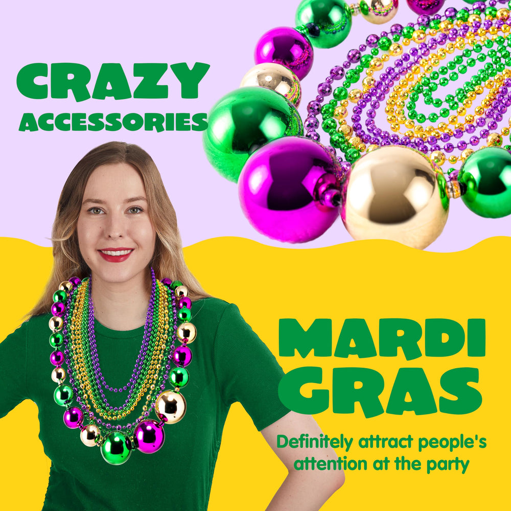JOYIN medium gold Mardi Gras necklace catches the light for celebrations.