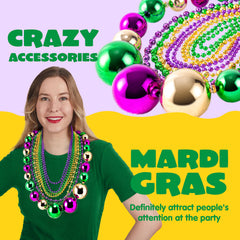 JOYIN medium gold Mardi Gras necklace catches the light for celebrations.