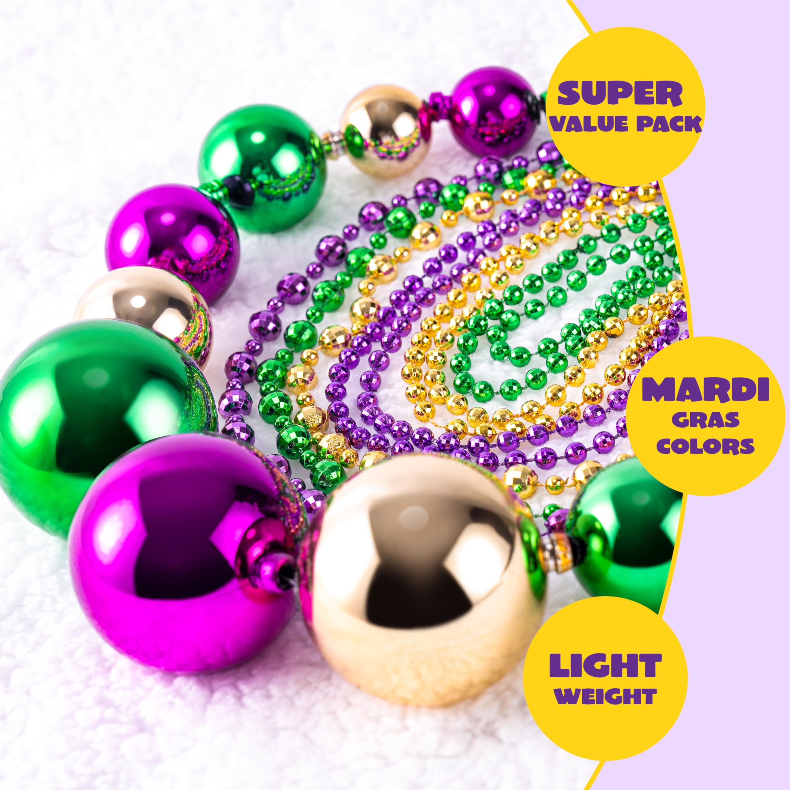 JOYIN medium purple Mardi Gras necklace complements royal carnival looks.