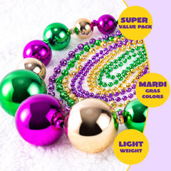 JOYIN medium purple Mardi Gras necklace complements royal carnival looks.