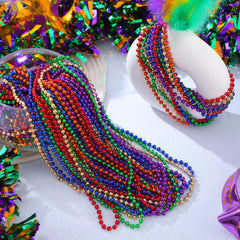 JOYIN Mardi Gras beads neatly arranged for photo-ready decor