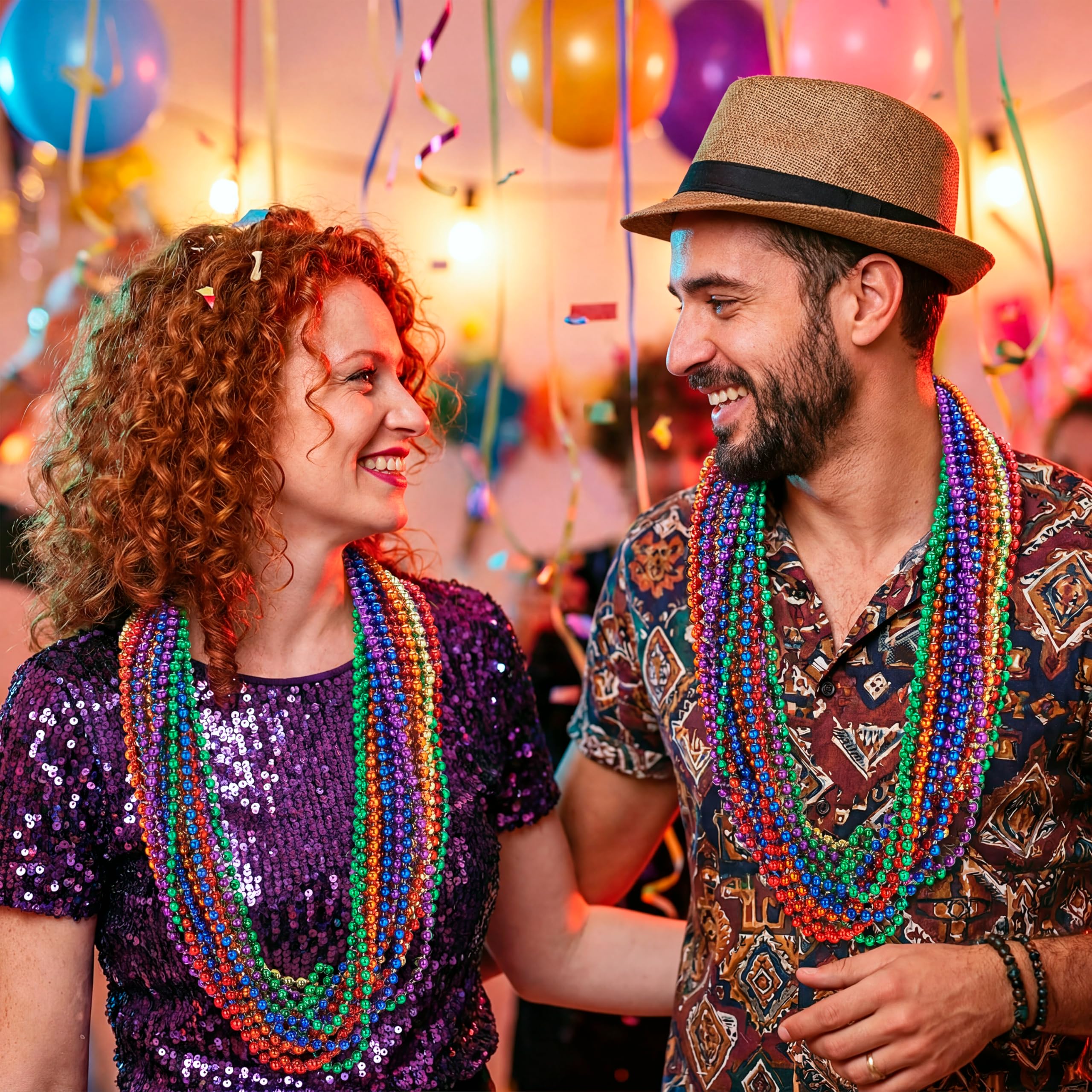 JOYIN Mardi Gras beads bulk package ready for table decor and tossing
