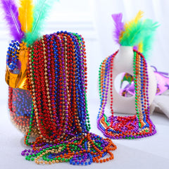 JOYIN Mardi Gras beads used as festive parade throws and accents