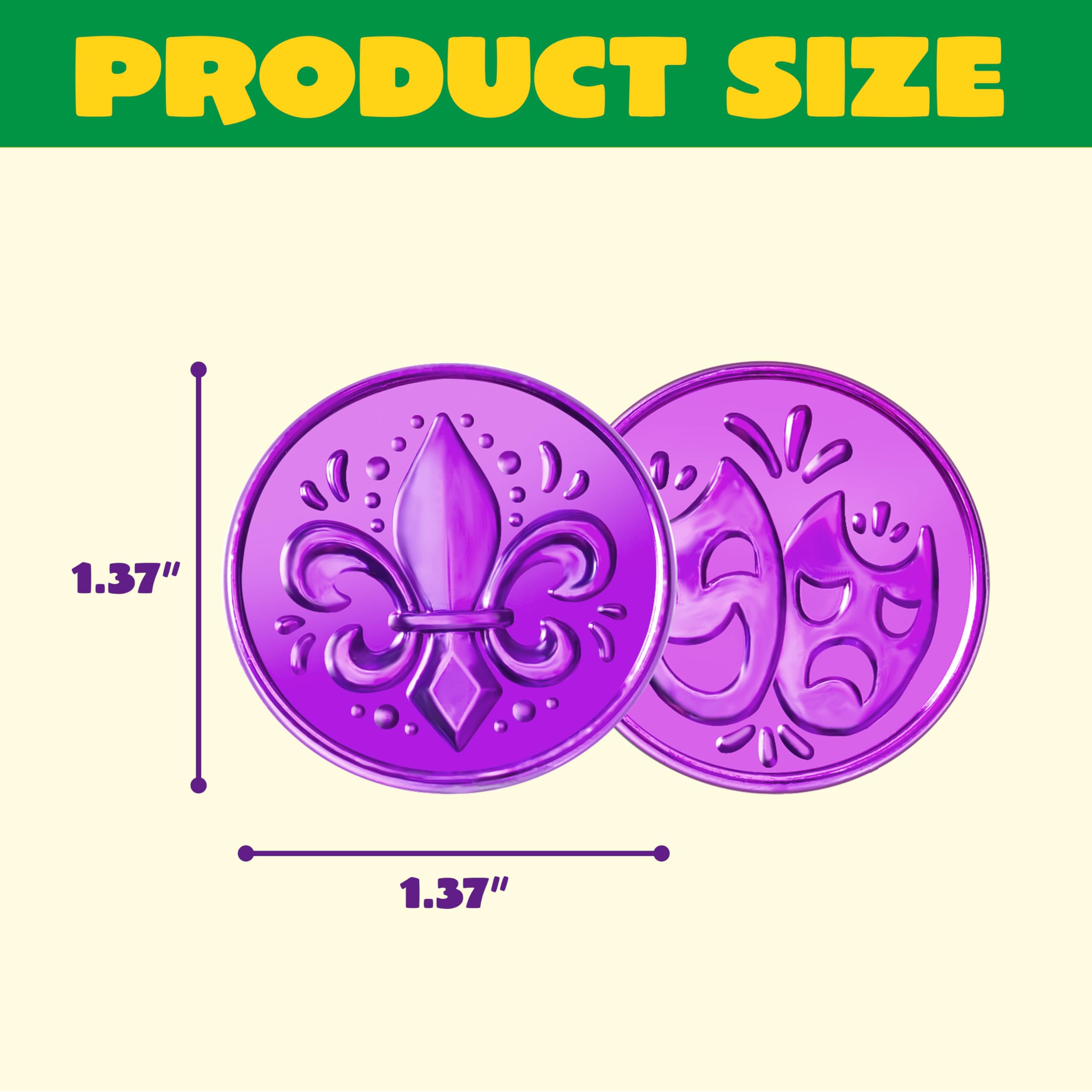 JOYIN Mardi Gras coins packaging highlights easy party setup.