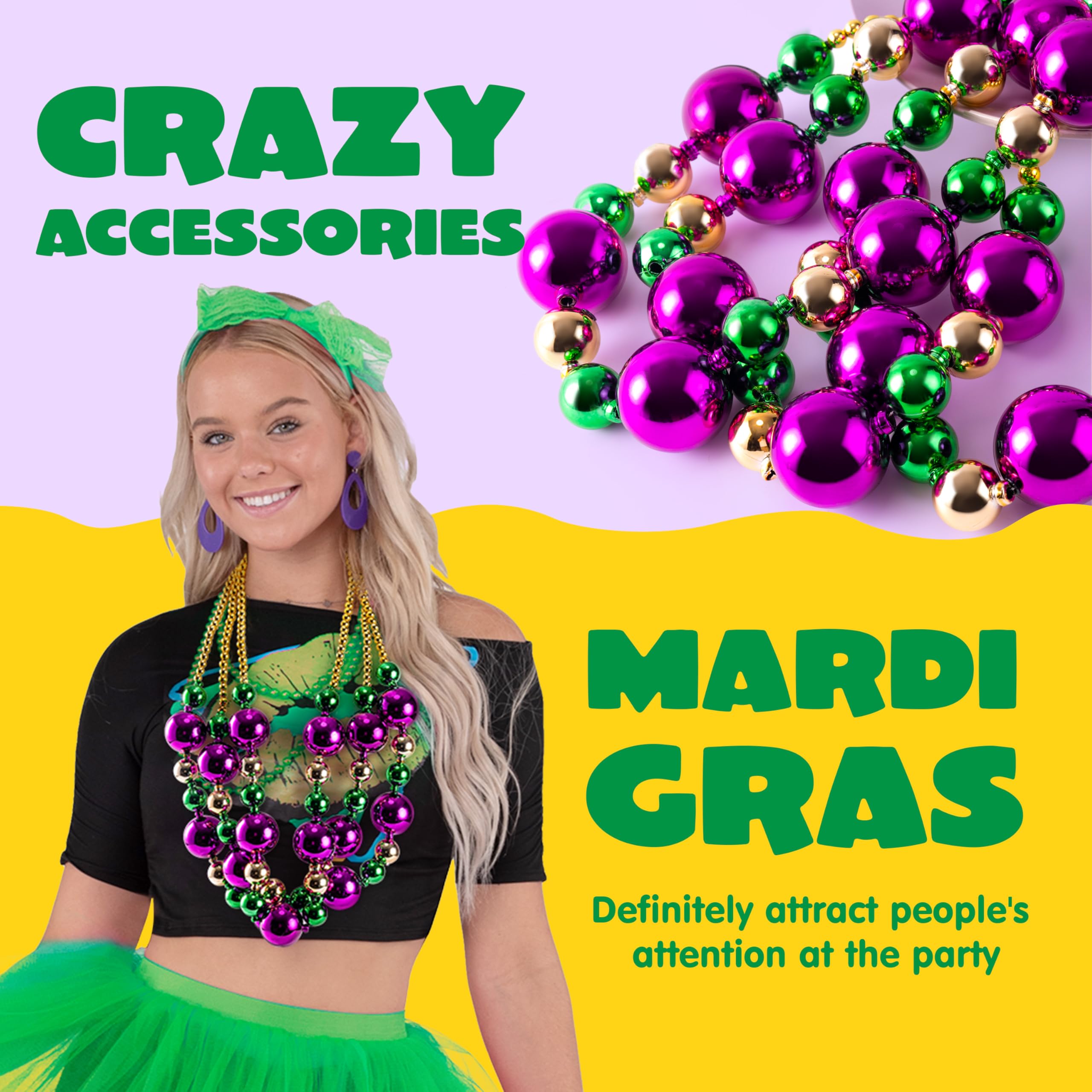 JOYIN beads used as Mardi Gras decor to brighten venues.