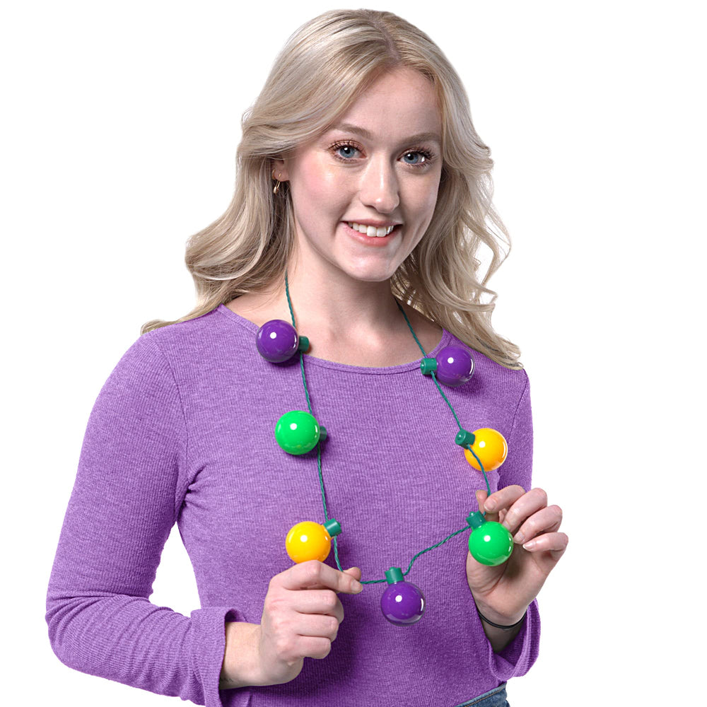 JOYIN Mardi Gras LED necklace 3-pack set for bulk party favors