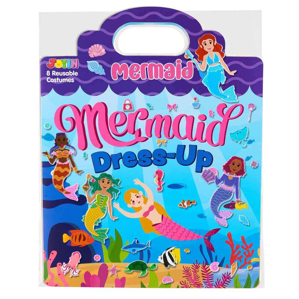 JOYIN Mermaid Dress-Up Book cover with vibrant ocean scene for imaginative play