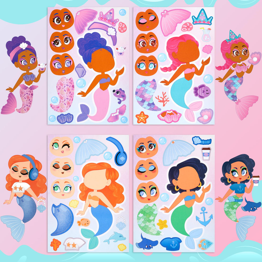 joyin mermaid face designs, eyebrows to add character.