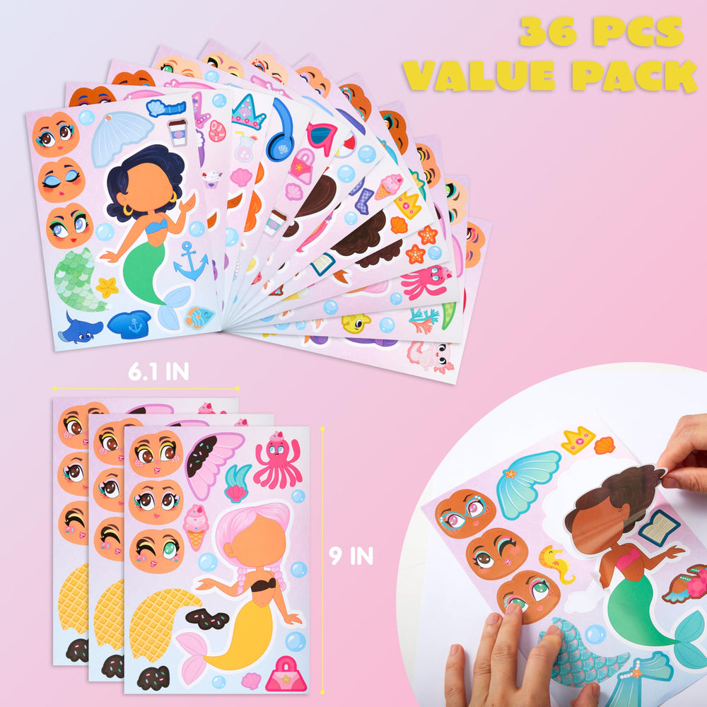 joyin mermaid face designs, eyes for cute and silly expressions.