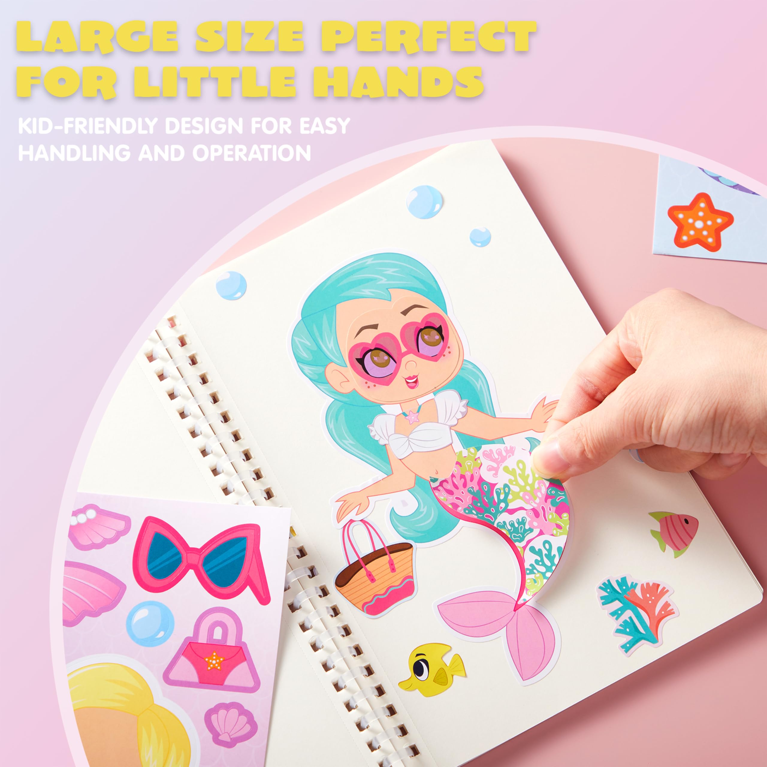 joyin mermaid sticker sheets 9x6 inches for easy handling.
