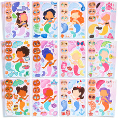 joyin mermaid sticker sheets collection for kids' crafts and party favors.