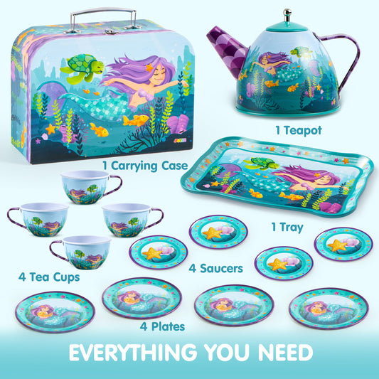 JOYIN Mermaid Tea Party cups for sharing and cooperative tea moments.