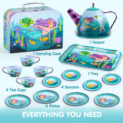 JOYIN Mermaid Tea Party cups for sharing and cooperative tea moments.