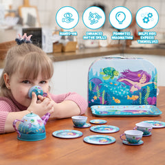 JOYIN Mermaid Tea Party kids playing scene with friends.
