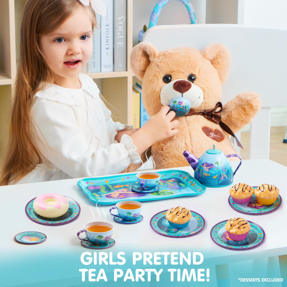 JOYIN Mermaid Tea Party small plates for quick snacks during play.