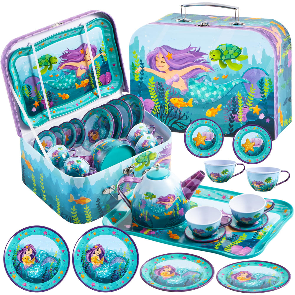 JOYIN Mermaid Tea Party teapot for imaginative pretend play and storytelling.