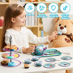 JOYIN Mermaid Tea Set three-tier cake stand adds playful tiered treats