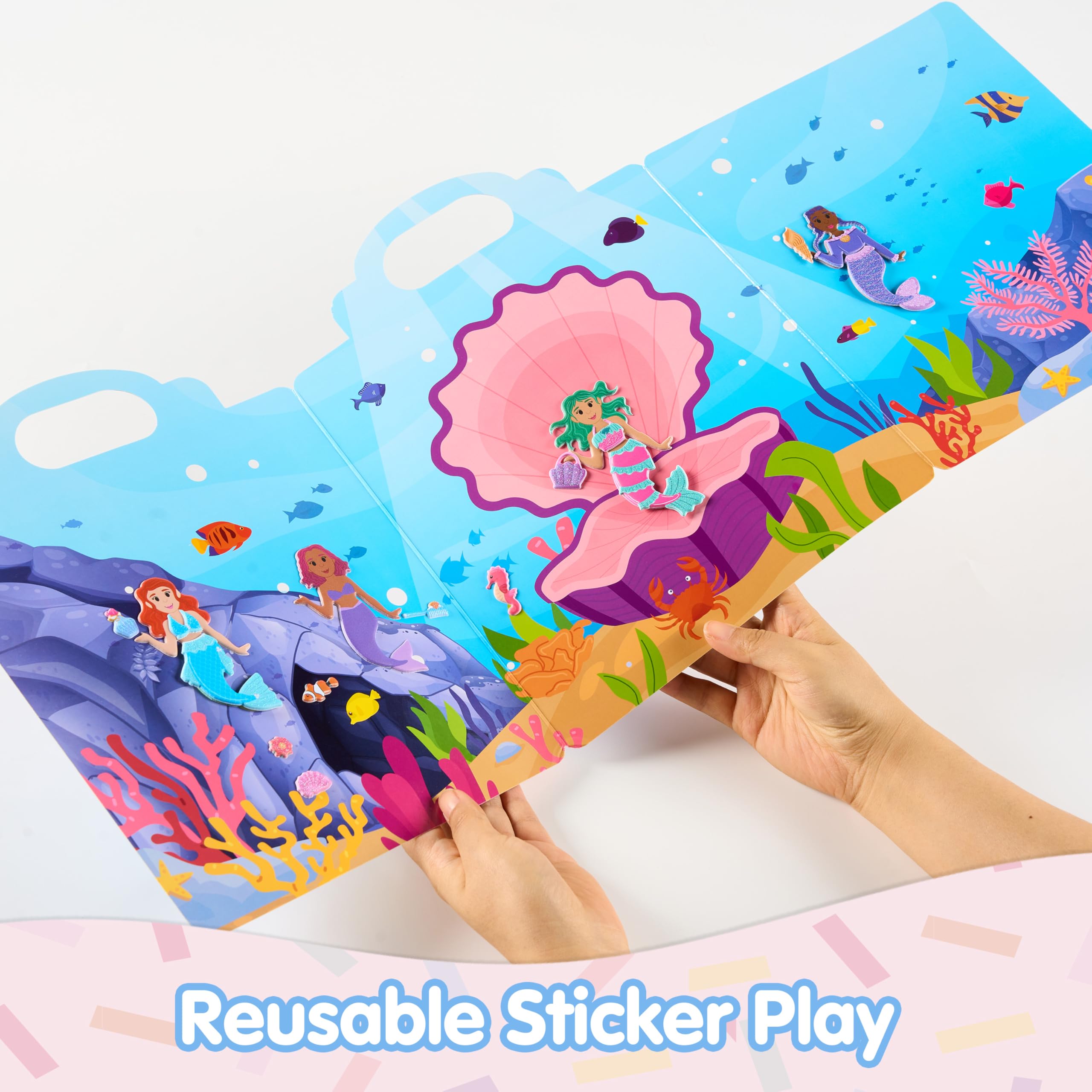 JOYIN Mermaid theme pages invite imaginative storytelling with shimmering stickers