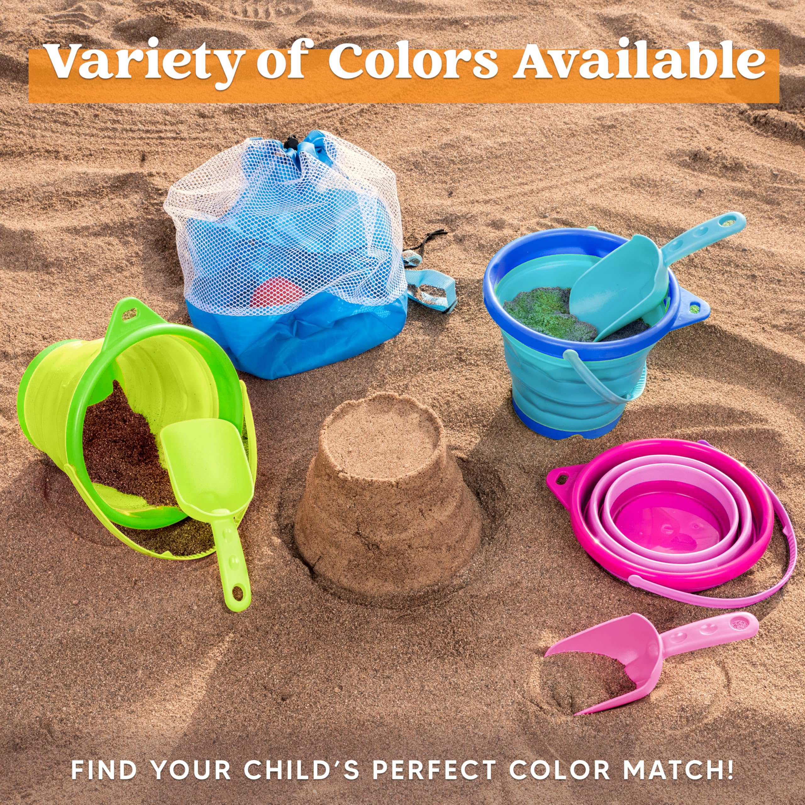 JOYIN mesh bag keeps mini beach tools organized and ready for travel