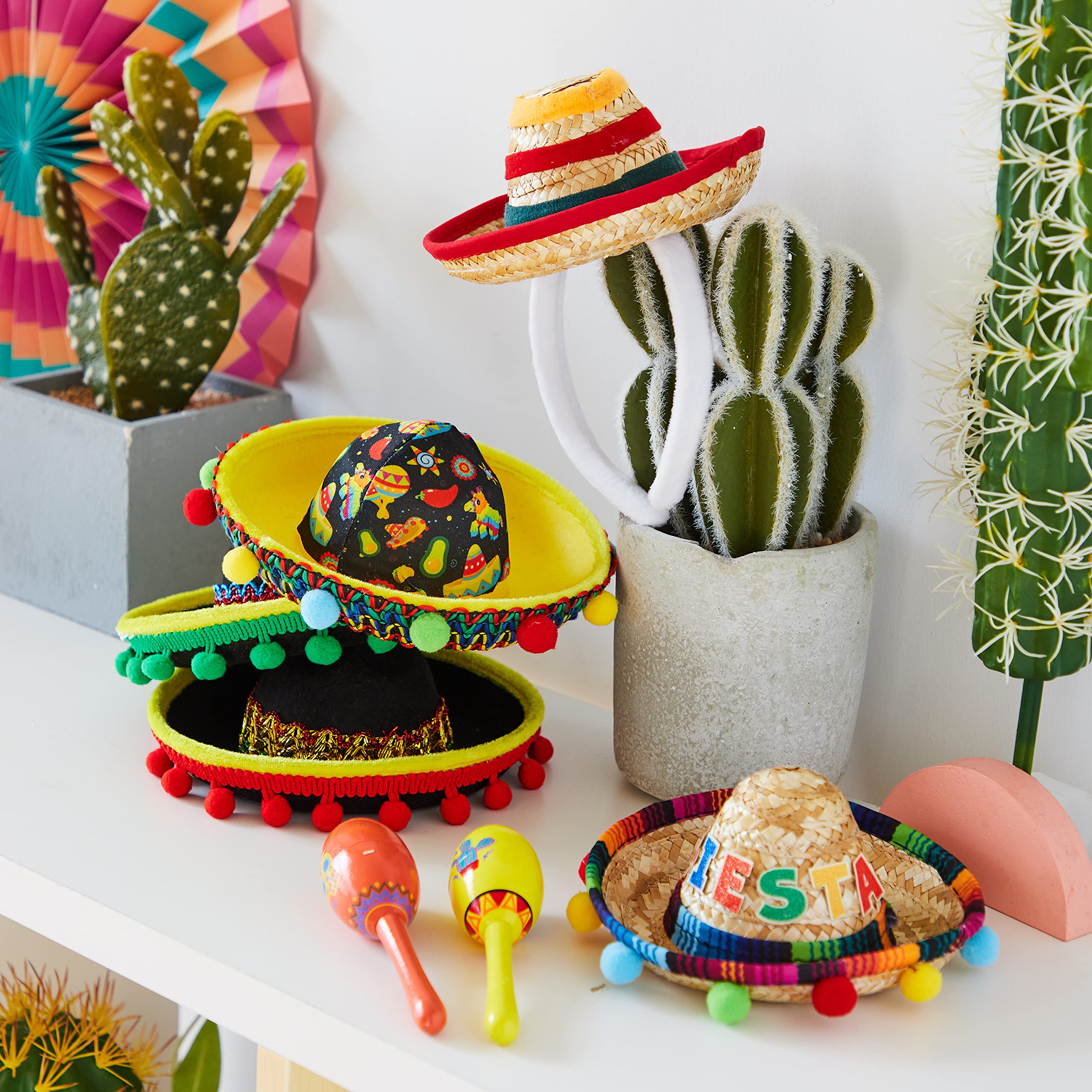 JOYIN Mexican theme decor headbands suitable for parties and parades