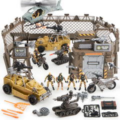 JOYIN military base door shows sturdy gate for imaginative play and scene setup