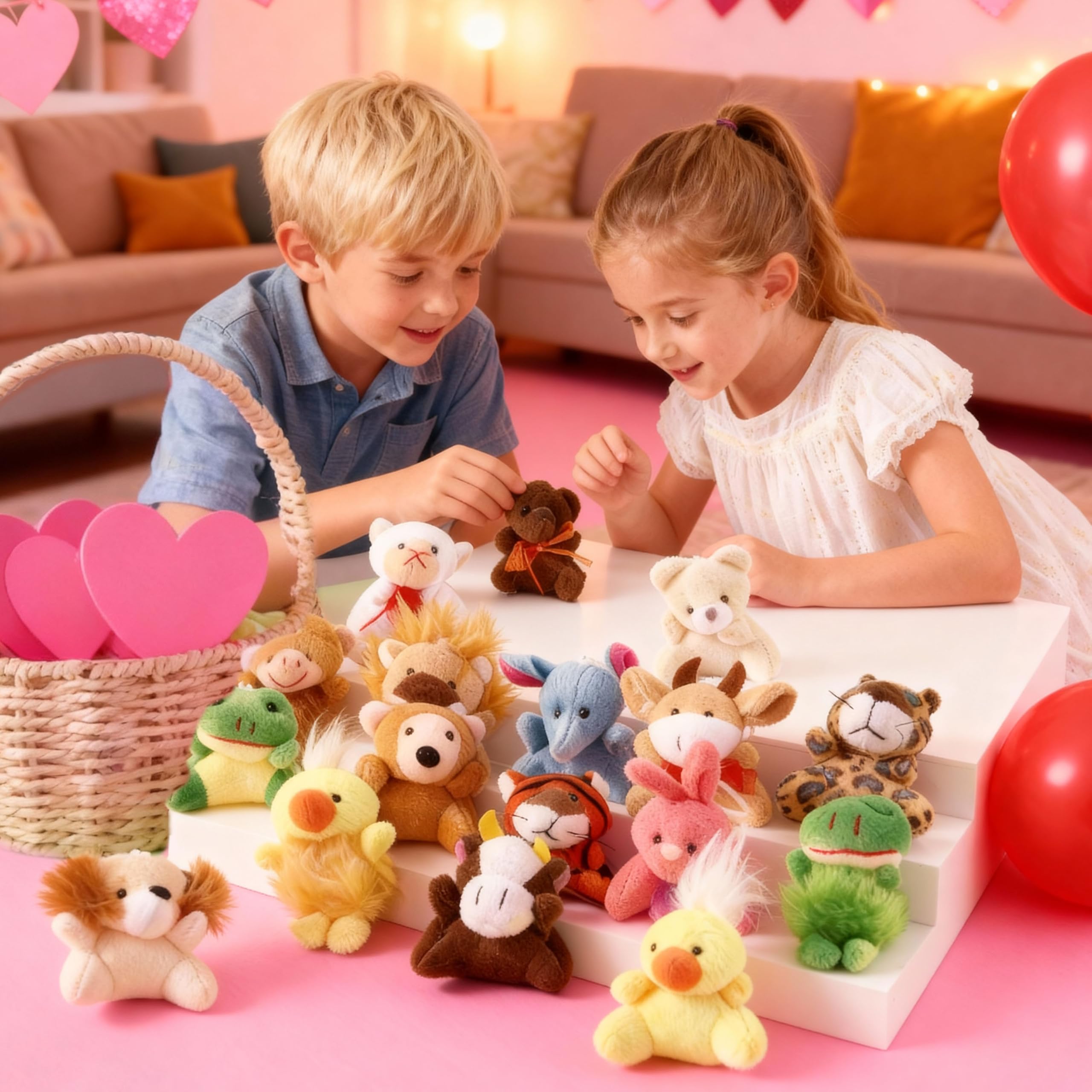 JOYIN 24-pack plush assortment with colorful critters ideal for party favors.