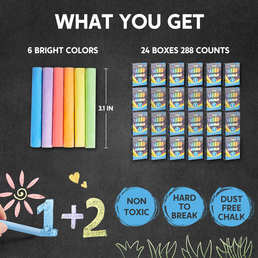 JOYIN chalks designed for easy writing by small hands for kids