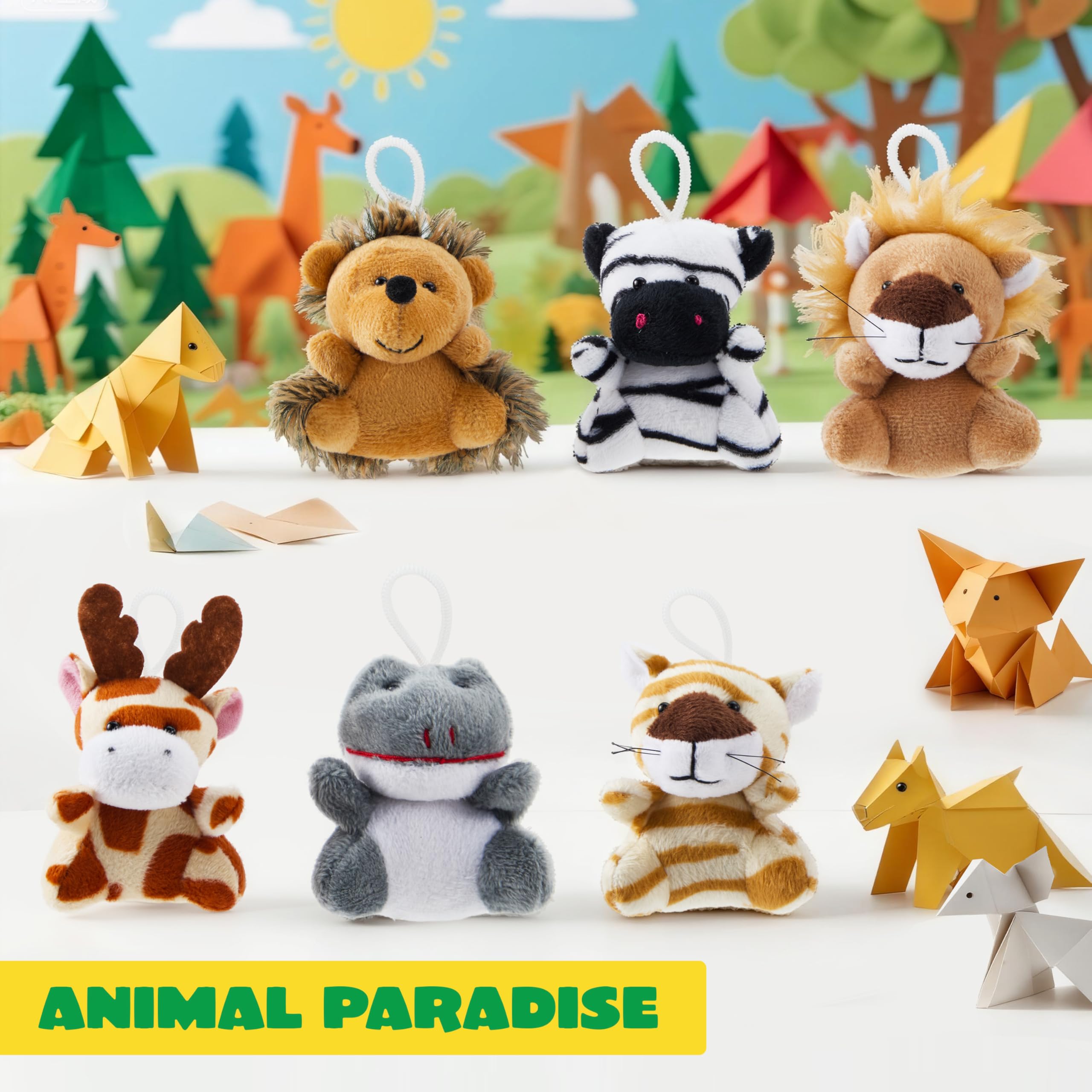 JOYIN mini safari plush set, 12 designs, perfect as party favors.