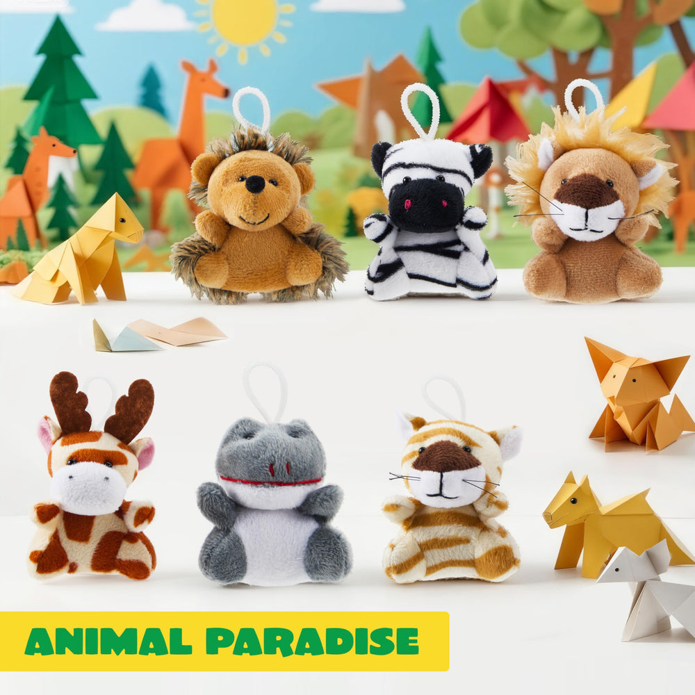 JOYIN mini safari plush set, 12 designs, perfect as party favors.